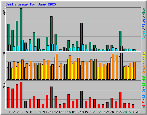 Daily usage for June 2025