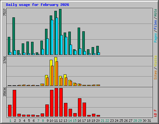 Daily usage for February 2026